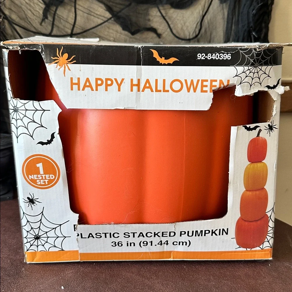 Halloween Orange Stacked Pumpkin Decoration